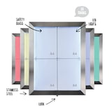 thumbnail of Securit® Visor de informações LED em aço inox – LEDs coloridos – Controle remoto, cabo de 5m incluído
