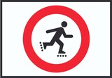 thumbnail of Inliner laufen verboten Symbol Schild A3 Rückseite selbstklebend