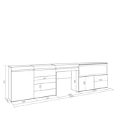 thumbnail of Frisiertisch, Schminktisch, Ablage, 284x35x75 cm, Mit Schublade, Elektrokamin XXL, Kommode, Modern, Eiche _452_61