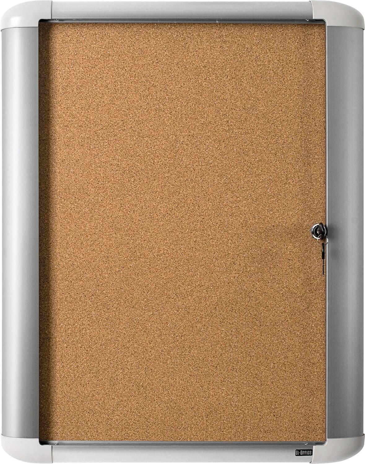 Bi-Office Vitrine de Cortiça de Exterior Mastervision - 4xA4 - Superfície de Cortiça, Porta de Vidro com Fechadura, Moldura de Alumínio