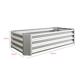 thumbnail of Hochbeet Metall 30x120x60 cm Silber aus verzinktem Stahl Wellblech ohne Boden wetterfest robust mit gefalteter Innenkante für Garten Terrasse