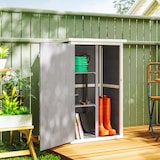 thumbnail of Caseta de Jardín de Madera 75x56x115cm Armario Cobertizo de Exterior para Herramientas con 3 Estantes Interiores Puerta con Pestillo y Techo Asfáltico