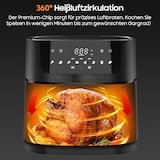 thumbnail of Heißluftfritteuse 9L mit Großes Sichtfenster | Friteuse Airfryer ohne Öl mit Digitalem Led Touchscreen, 8 Programmen, Shake-Modus, 1800W, Rezeptbuch