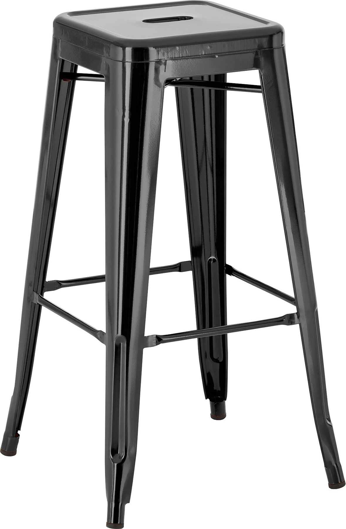 Barhocker DOLAN - Metall Schwarz 43x43x76 cm | Barstuhl Tresenhocker Tresenstuhl Kneipenhocker Kneipenstuhl
