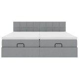 thumbnail of vidaXL Ottoman-Bett mit Matratzen & LEDs Hellgrau 180x200 cm Stoff