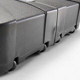 thumbnail of Parasol déporté 3x4m et dalle à lester sur roues aluminium taupe