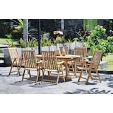 thumbnail of Garten-Sitzgruppe MANUEL 7-tlg. - Teak, Teakbraun | Gartenmöbel-Set Gartengarnitur Garten-Essgruppe mit Stühlen A und Esstisch