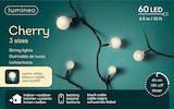 thumbnail of LED Lichterkette Cherry 4,5m Batterie 60 LEDs Dauerbetrieb Timer Batteriebetriebene Dekobeleuchtung Innen Außen Gartenbeleuchtung Schwarz Warmweiß