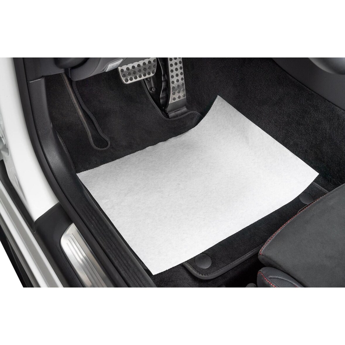 VEPATIM 250 Fußraumschoner Einweg-Fußmatten aus 100% Papier bedruckt 380mm x 500mm