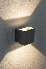 thumbnail of Paulmann LED Wandleuchte Cybo  IP65 eckig 100x100mm 2700K 2x3,5W 2x200lm 230V 85° Grau Aluminium 18002