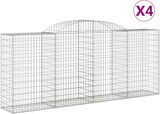 thumbnail of vidaXL Gabionen mit Hochbogen 4 Stk. 300x50x120/140cm Verzinktes Eisen