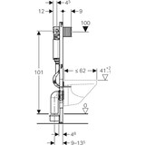 thumbnail of Geberit Duofix WC-Element mit Omega UP-Spülkasten 120mm, Betätigung vorne, Bauhöhe 1120 mm