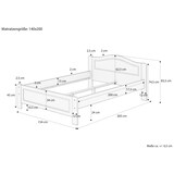 thumbnail of Doppelbett Kiefer natur Ehebett 140x200 Futonbett Massivholzbett Rollrost Matratze 60.37-14 M