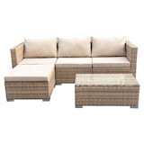 thumbnail of SVITA QUEENS 5-delige loungeset voor in de tuin polyrotan beige