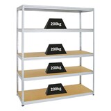 thumbnail of PROREGAL Étagère charge lourde GIANT ELEPHANT, HxLxP 180x150x60cm, 200kg par niveau, Galvanisé, Étagère robuste de Garage, Atelier