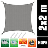 thumbnail of UV Sonnensegel 2x2 HDPE Quadratisch Sonnenschutz Überdachung Garten Balkon Grau