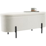 thumbnail of tectake Banc LANJA rembourré, en tissu bouclé et avec espace de rangement - Bouclé crème/ blanc - 405233