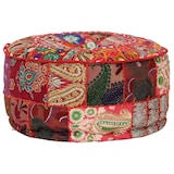 thumbnail of vidaXL Patchwork Sitzpouf Rund Baumwolle Handgefertigt 40x20 cm Rot