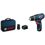 thumbnail of Trapano avvitatore a percussione 12V Bosch professional 2 batterie GSB 12V-15