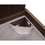 thumbnail of Cesto para roupa suja HWC-G37, cesto para roupa suja, caixa para roupa suja, madeira maciça, vime com aspeto gasto 61x51x35cm ~ castanho