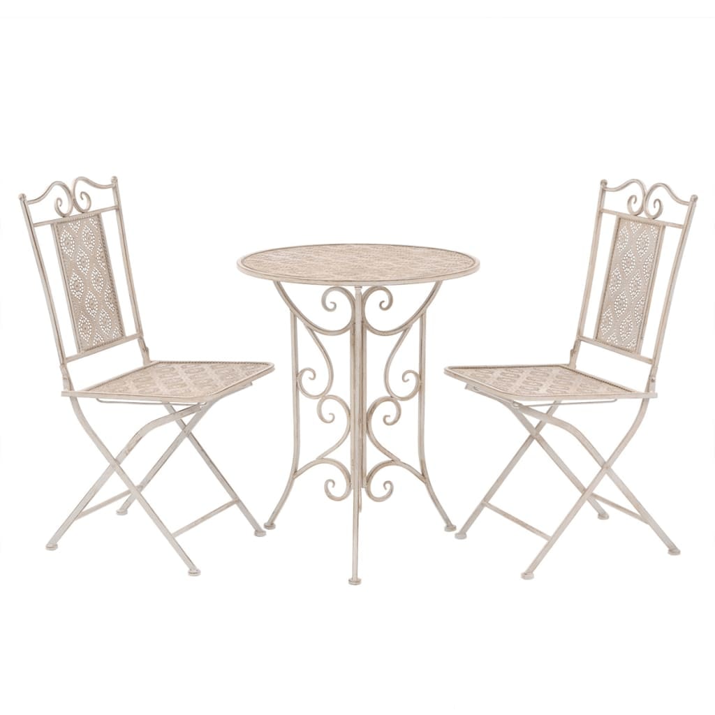 vidaXL 3-tlg. Bistro-Set Stahl Weiß