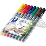 thumbnail of Staedtler Lumocoler 318, OHP-marker, permanent, 0,6 mm, etui van 8 stuks in geassorteerde kleuren