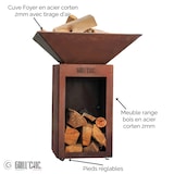 thumbnail of Ciotola da fuoco Auvergnat Corten Quadrato Legno 62 Ciotola Singola