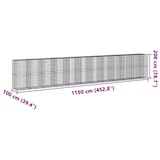 thumbnail of vidaXL Gabione mit Deckel 1150x100x200 cm Verzinktes Eisen