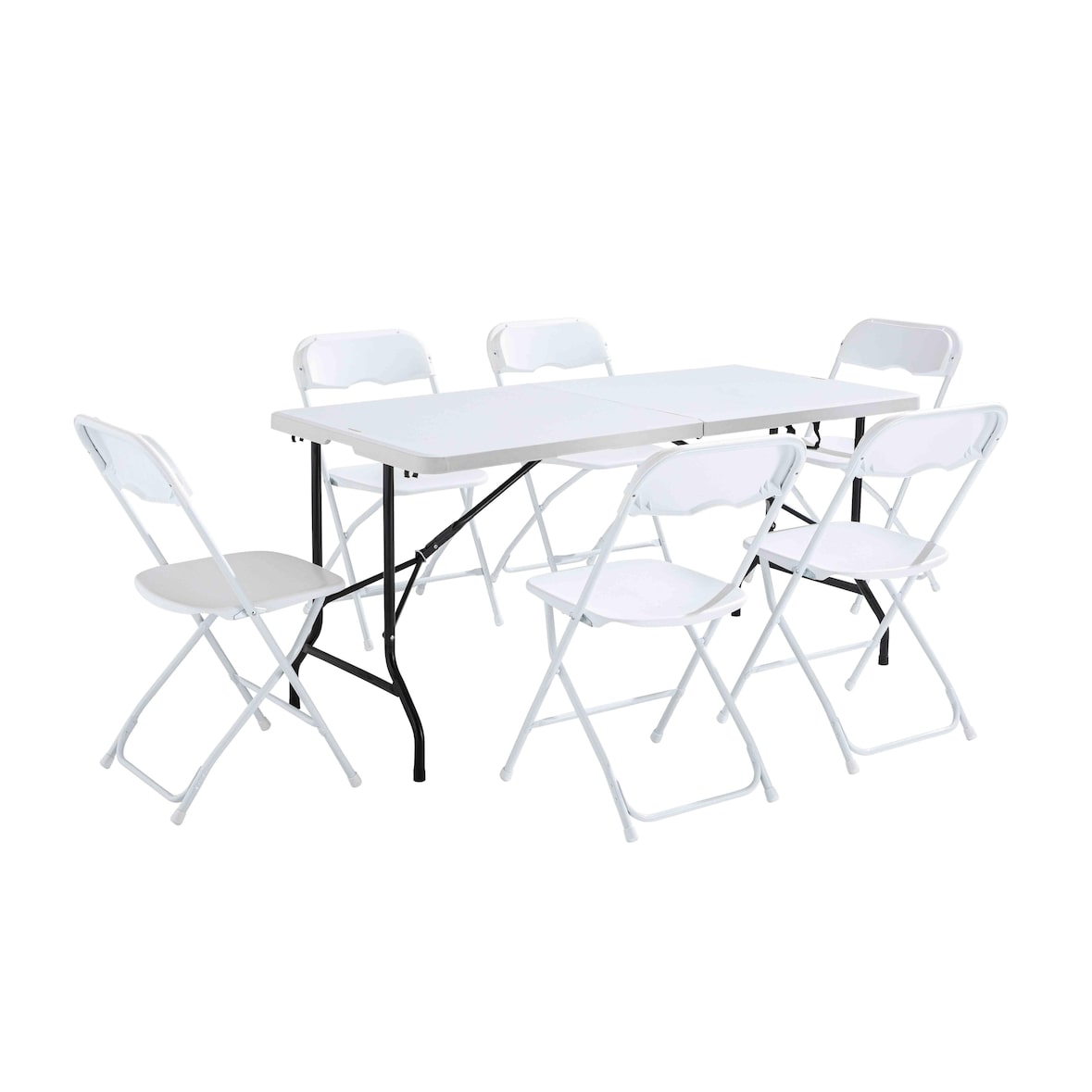 Mesa de 162 cm y 6 sillas plegables - Oviala