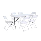 thumbnail of Mesa de 162 cm y 6 sillas plegables - Oviala