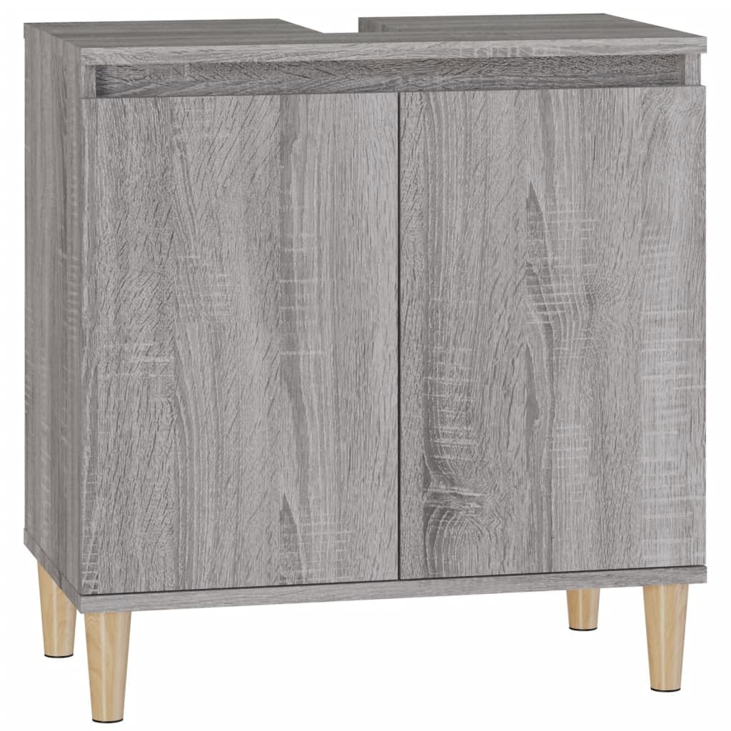 Helloshop26 - Waschbeckenunterschrank 58 x 33 x 60 cm Holzwerkstoff grau 02_0006848