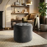 thumbnail of CLP Sitzhocker Pantin Samt Samt HBT: 42x44x44 cm grau