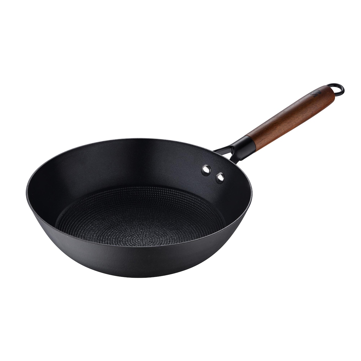 Masterpro - Wok Ø24x7,5cm van geperst ijzer met keramische coating