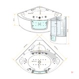 thumbnail of Dampfdusche Whirlpool Dusche Duschkabine K60-SW-EH 140x140cm OHNE Zusatzoptionen