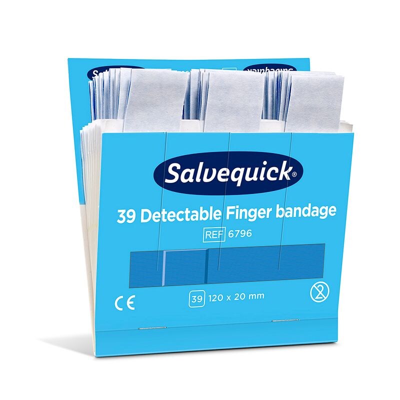 6 Set `Cederroth` Salvequick Detectable Pflaster (39 Stück) blau `Finger Bandage`