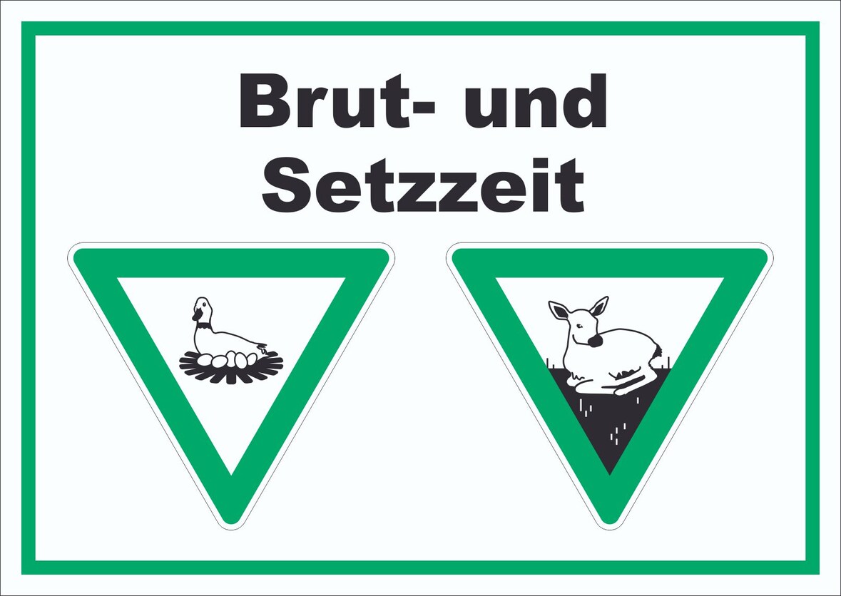 Brut- und Setzzeit Schild A0 Rückseite selbstklebend