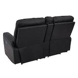 thumbnail of 2er Kinosessel HWC-K17, Relaxsessel Fernsehsessel Sofa, Nosagfederung Getränkehalter Fach ~ Kunstleder schwarz