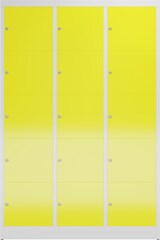 thumbnail of ClassiX Schließfachschrank, 3 Abteile à 5 Fächer, 1800 x 1185 x 500 mm, lichtgrau/zinkgelb