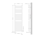 thumbnail of Elektrischer Badheizkörper mit Heizstab 900W 400x1500 mm Anthrazit gebogen mit Seitenanschluss LuxeBath