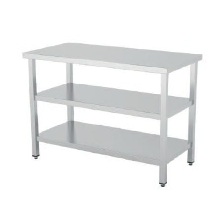 Mesa Central Desmontada 2 Estantes 1200x800x850 Acabado Satinado - INSEHOST
