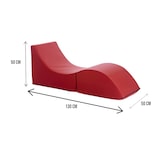 thumbnail of Dmora Klappbett Andreina, Puff umwandelbar in Einzelbett, 100% Made in Italy, Puff, umwandelbar in eine Chaiselongue aus Kunstleder, Cm 130x50h50, Rot