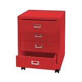 thumbnail of Rollcontainer HWC-L49, Schubladenschrank Stahlschrank Aktenschrank, Metall 55x40x41cm 4 Schubladen ~ rot