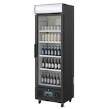 thumbnail of Frigorífico expositor de bebidas com painel iluminado, preto, com porta de vidro, com fechadura, 368L Polar GH427