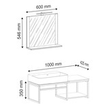 thumbnail of VCM Badmöbel Waschtisch Bitila Weiß / Honig-Eiche H. 35 x B. 100 x T. 42 cm