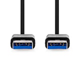 thumbnail of Nedis USB-Kabel - USB 3.2 Gen 1 - USB-A Stecker - USB-A Stecker - 5 Gbps - Vernickelt - 1.00 m - Rund - PVC - Schwarz - Box