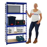 thumbnail of PROREGAL 4x Schwerlastregal Tiger | HxBxT 180x90x45 cm | Fachlast 265kg | Blau | Stecksystem Lagerregal Regalsystem 4 Stk.