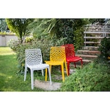 thumbnail of Set di 4 sedie Gruvyer in polipropilene di altissima qualità lucido color giallo brillante , impilabili . Marchio Grandsoleil. 52x51x81