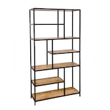 thumbnail of Bücherregal Stand Regal Bücherbord 100 x 193 x 36 cm Metall schwarz Holzböden massiv