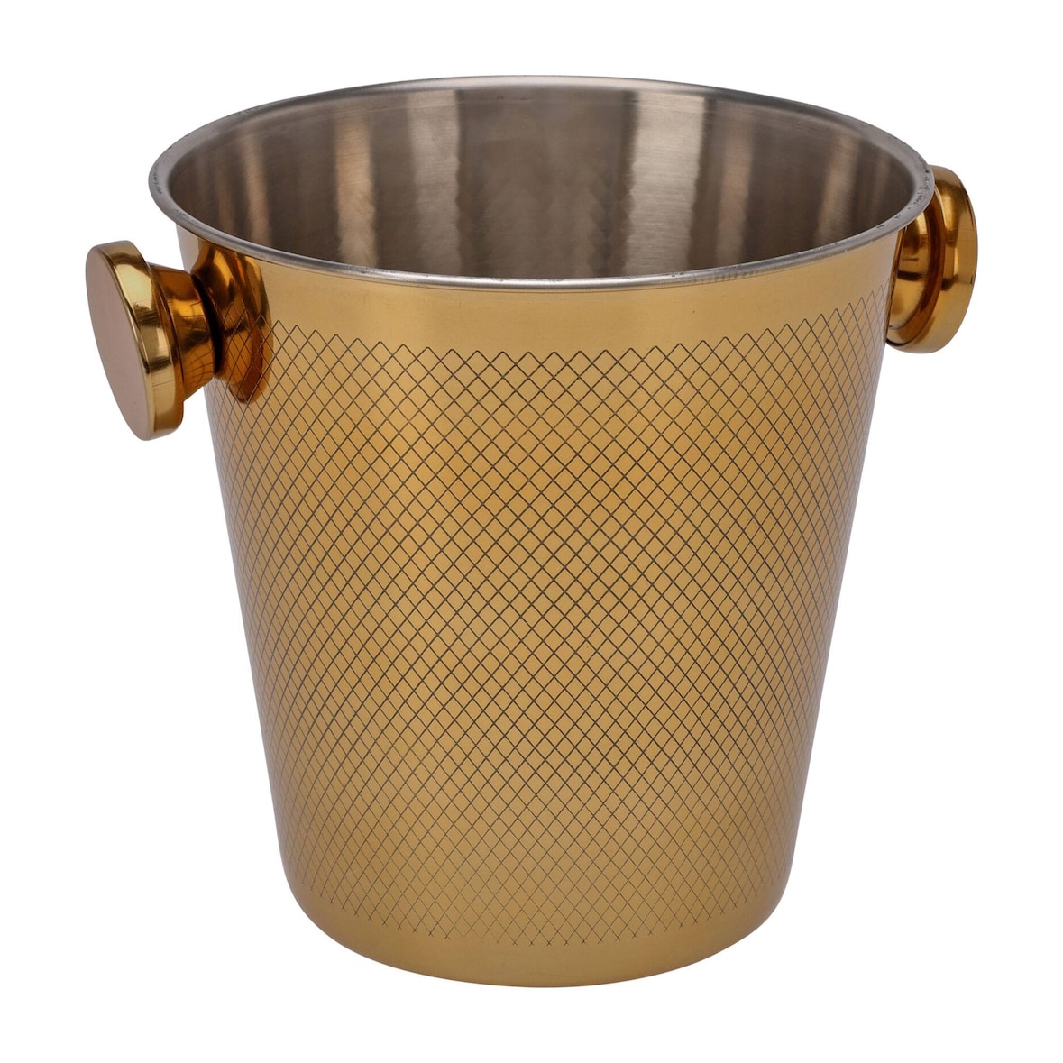 WellHome - Champagnerkühler aus Edelstahl, Ø 20 cm, goldfarben und glänzend