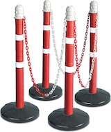 thumbnail of Kettenpfosten Set mit 4 Kettenständern, 6 m Kette, Rohr Ø 70 mm, Höhe 1000 mm, Standfuß aus Vollgummi